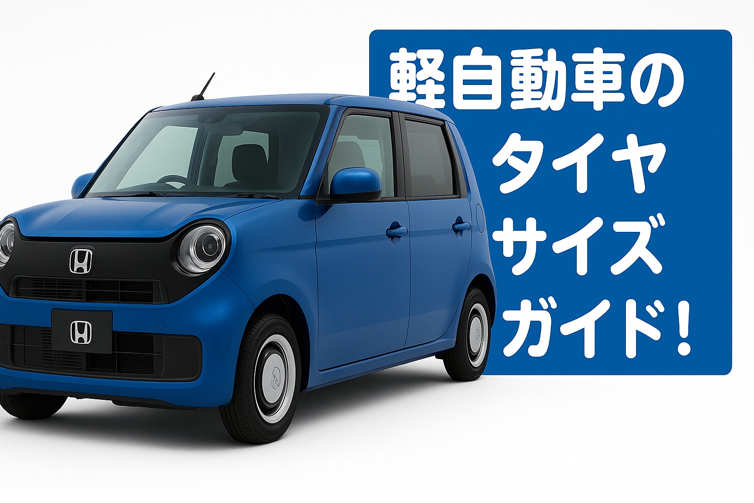 軽自動車のタイヤサイズガイド! 青い軽自動車(ホンダN-ONE風