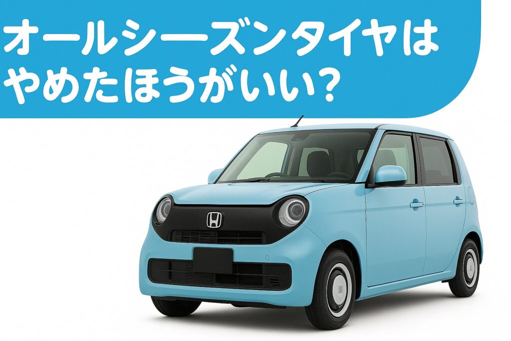 オールシーズンタイヤはやめたほうがいい？ 水色の軽自動車（ホンダN-ONE