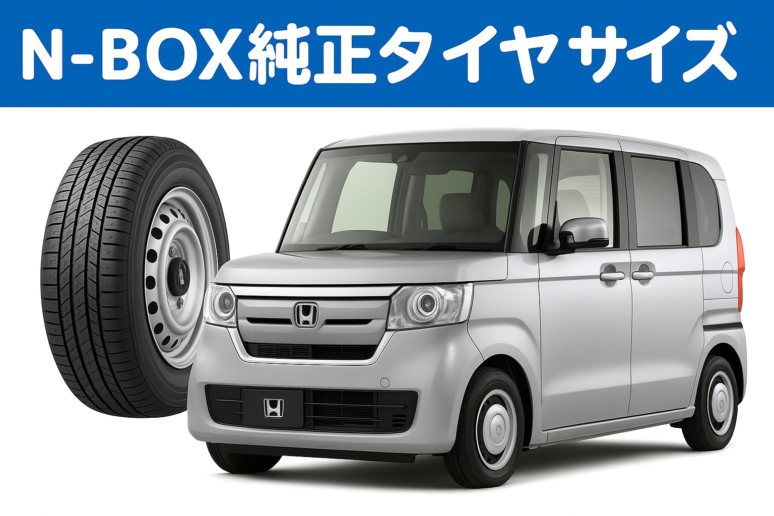 N-BOX純正タイヤサイズ。シルバーのホンダN-BOX